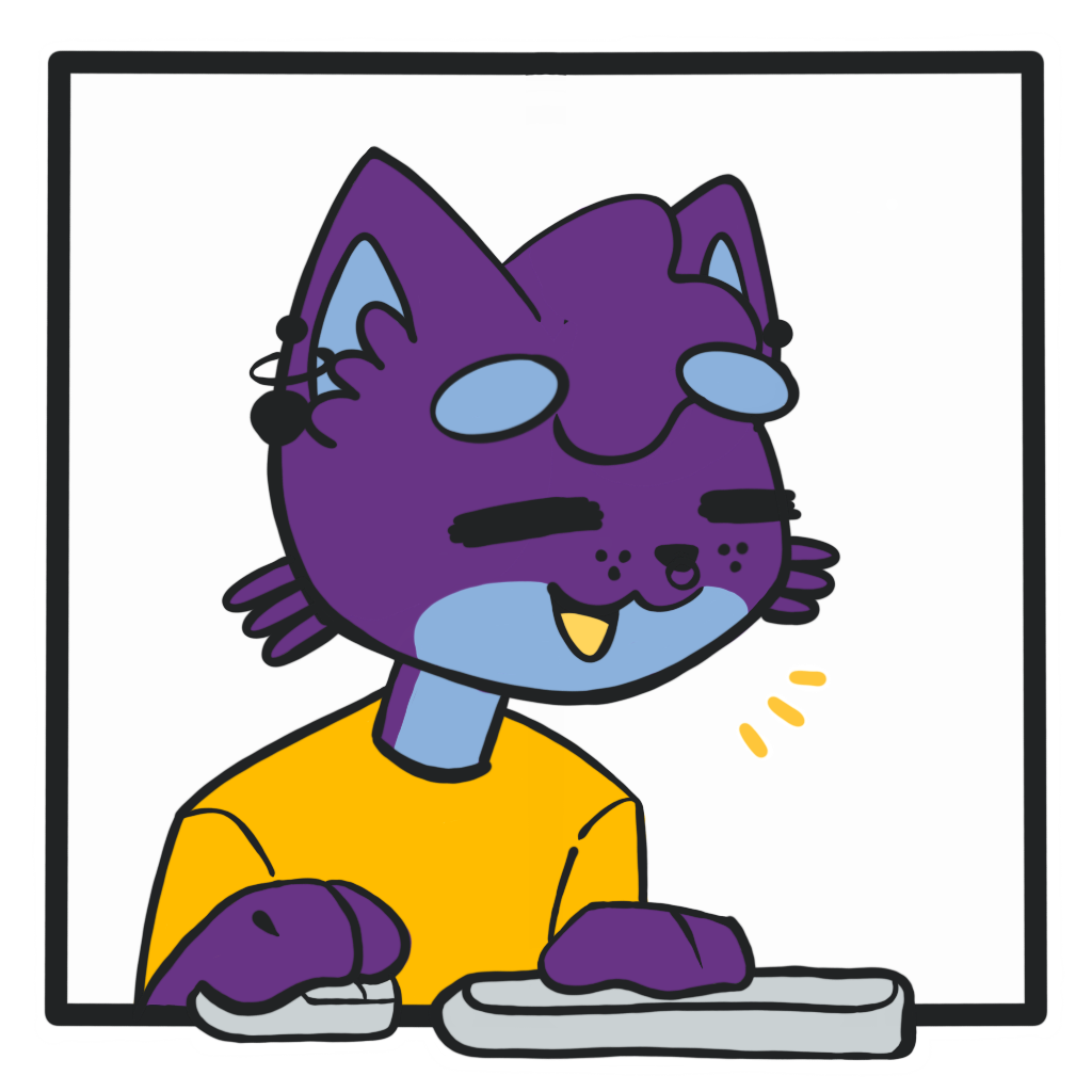 Eddi yapping at the computer